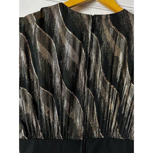 Black and Gold 70s Jumpsuit Wore by Tori Spelling Size Small - Picture 10 of 10